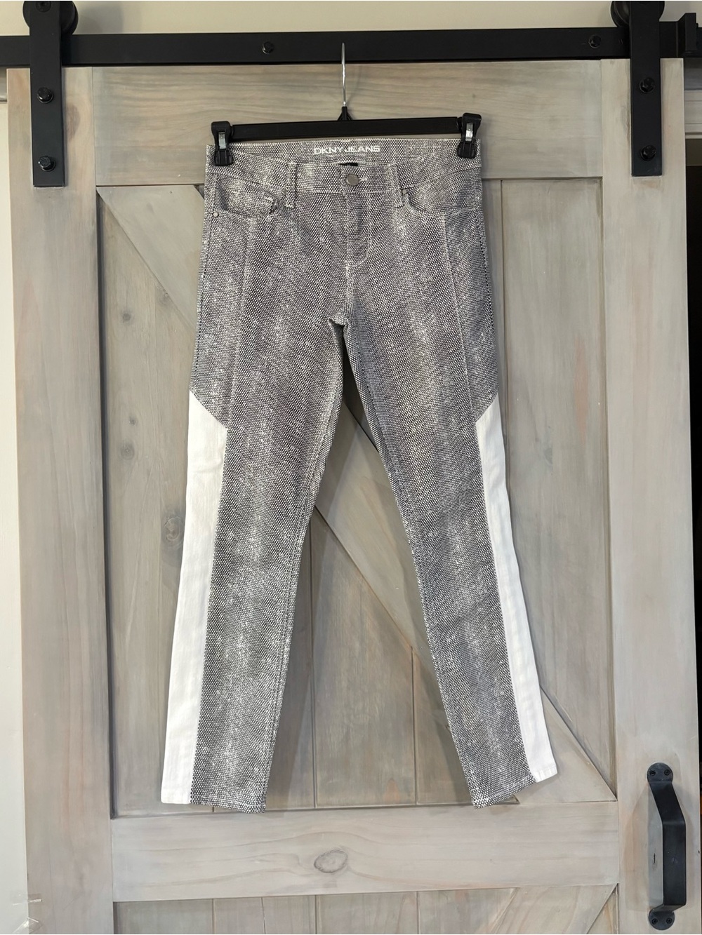 DKNY Black & White Textured Jeans